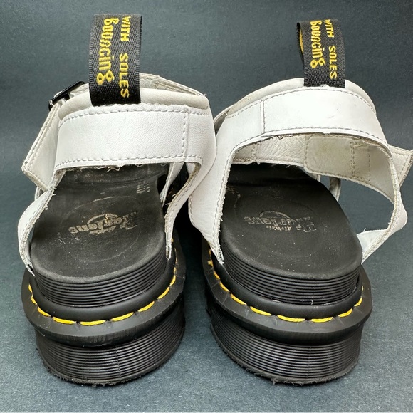 Dr Martens Blaire White Leather Buckle Strap Chunky Platform Sandals US 9 UK 7 - Picture 4 of 9